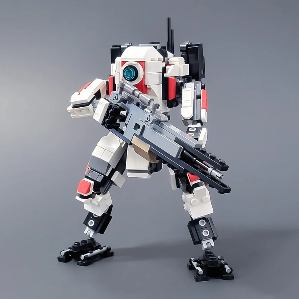 

Tone Titan MOC Building Blocks, Atlas Class Mech with Poseable Joints, 40mm Tracker Cannon Robot Model for Adult Collectors