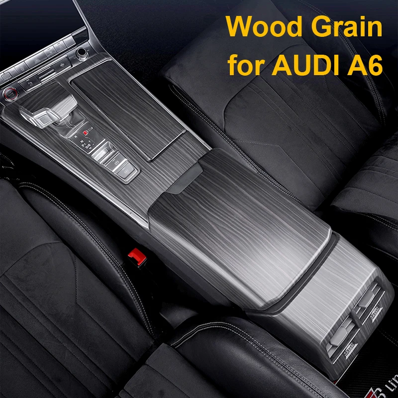 Wood Grain for AUDI A6 C8 2019-2024 Interior Sticker Instrument Panel Center Control Gear Panel Door Decoration