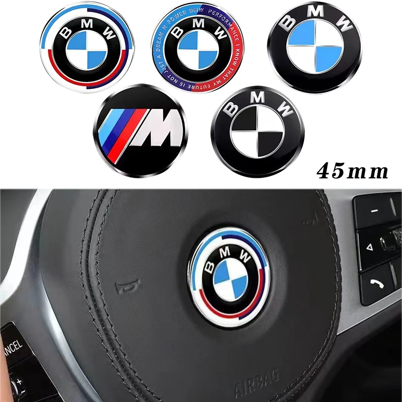 Car 45mm Steering Wheel Sticker BMW Exclusive Steering Wheel Badge For Bmw M Performance X1 X3 X4 X5 E87 F20 E36 E46 E90 E39 F10