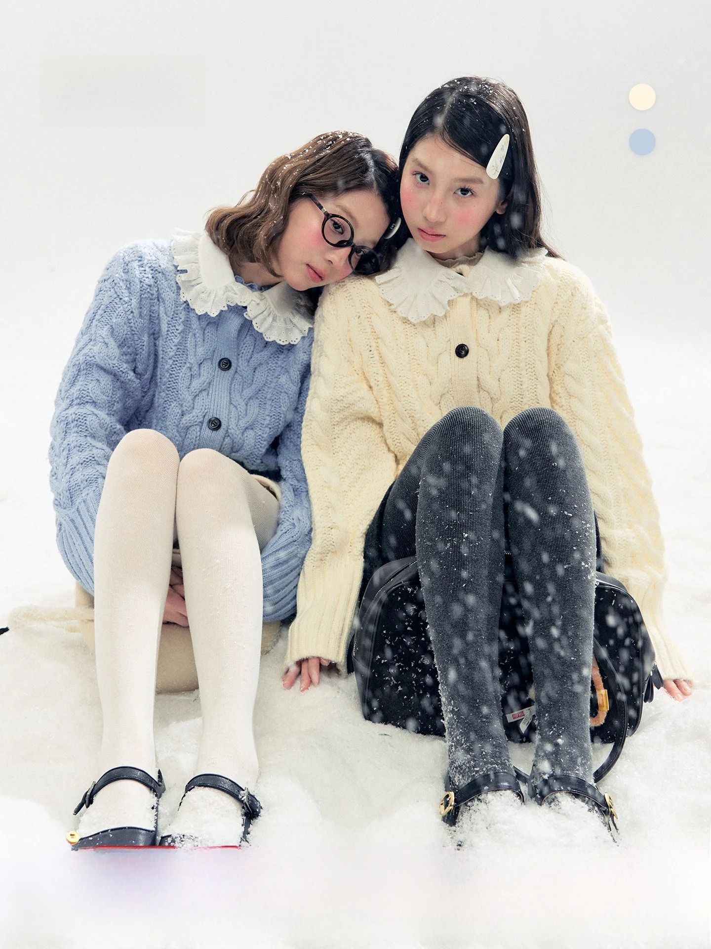 

Holid Map "Nai Nu Man Zhi" Vintage Detachable Ruffle Collar Twist Knit Soft Sweater Cardigan Women's Winter Thi Long Sve