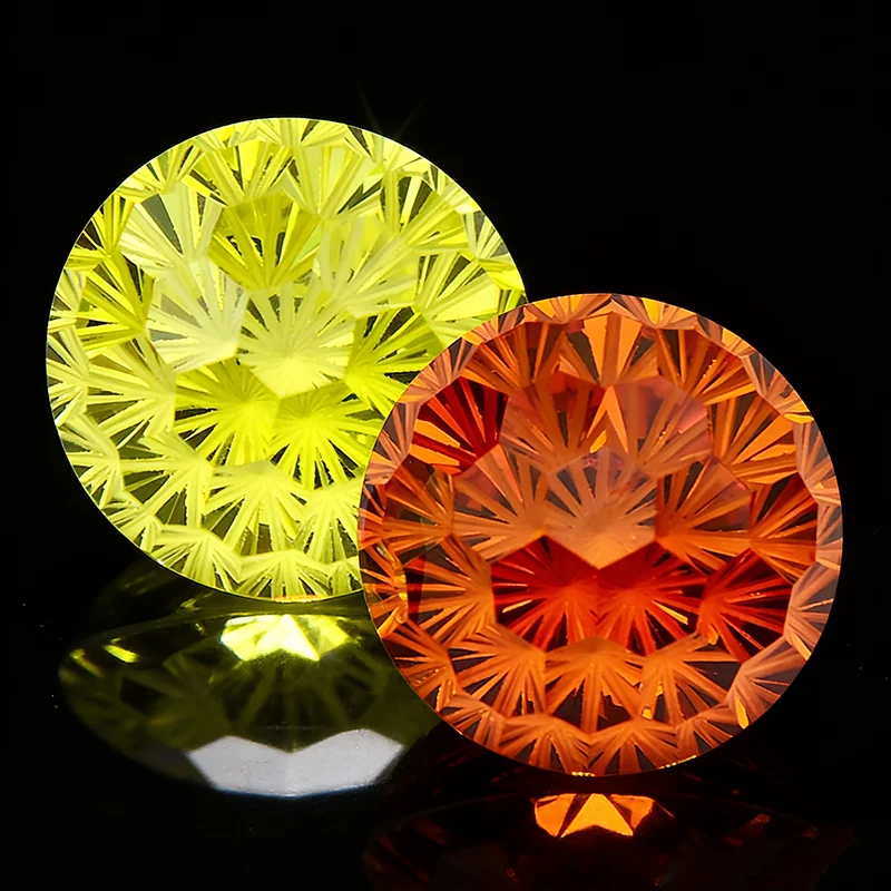 

New Colors 5.0-12.0mm Round Pyrotechnic Cut Cubic Zirconia Stones Loose Gemstone for Jewelry Making
