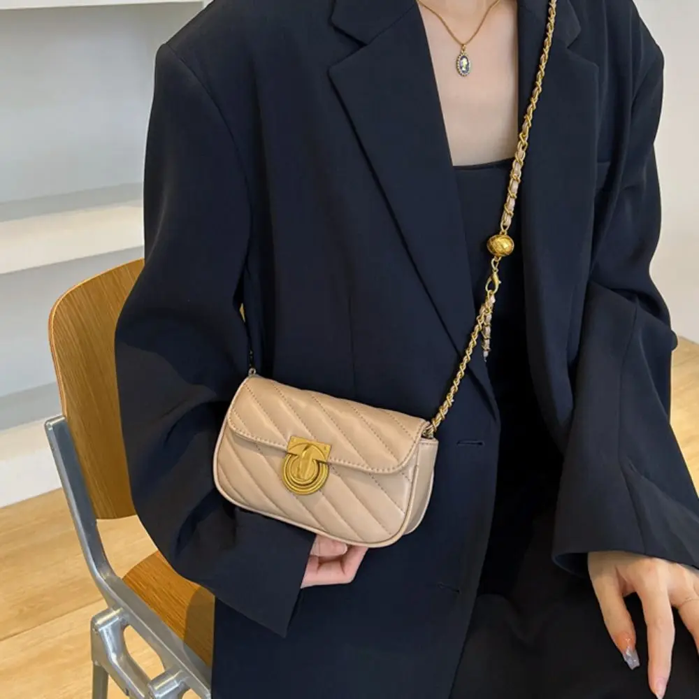 

Ins PU Leather Rhombus Plaid Underarm Bag Shoulder Bag Purse PU Handbag Solid Color Crossbody Bag Girls/Female