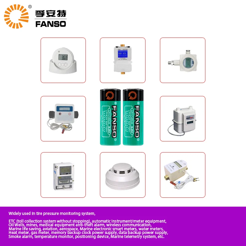 FANSO 1PCS CR17450 cr17450e Intelligent Water Meter PLC Industrial Control Equipment Flowmeter 3V 2200mAh Lithium Battery Pack