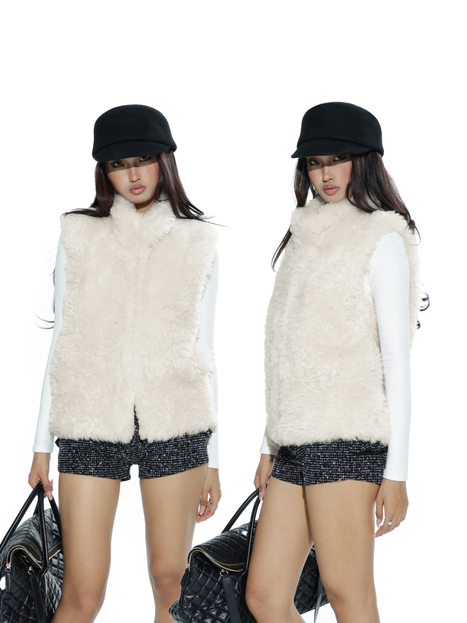 

Модная верхняя одежда Audwyn: Экологичный меховой жилет для женщин, осенне-зимний, свободный, универсальный, с воротником-шарфом