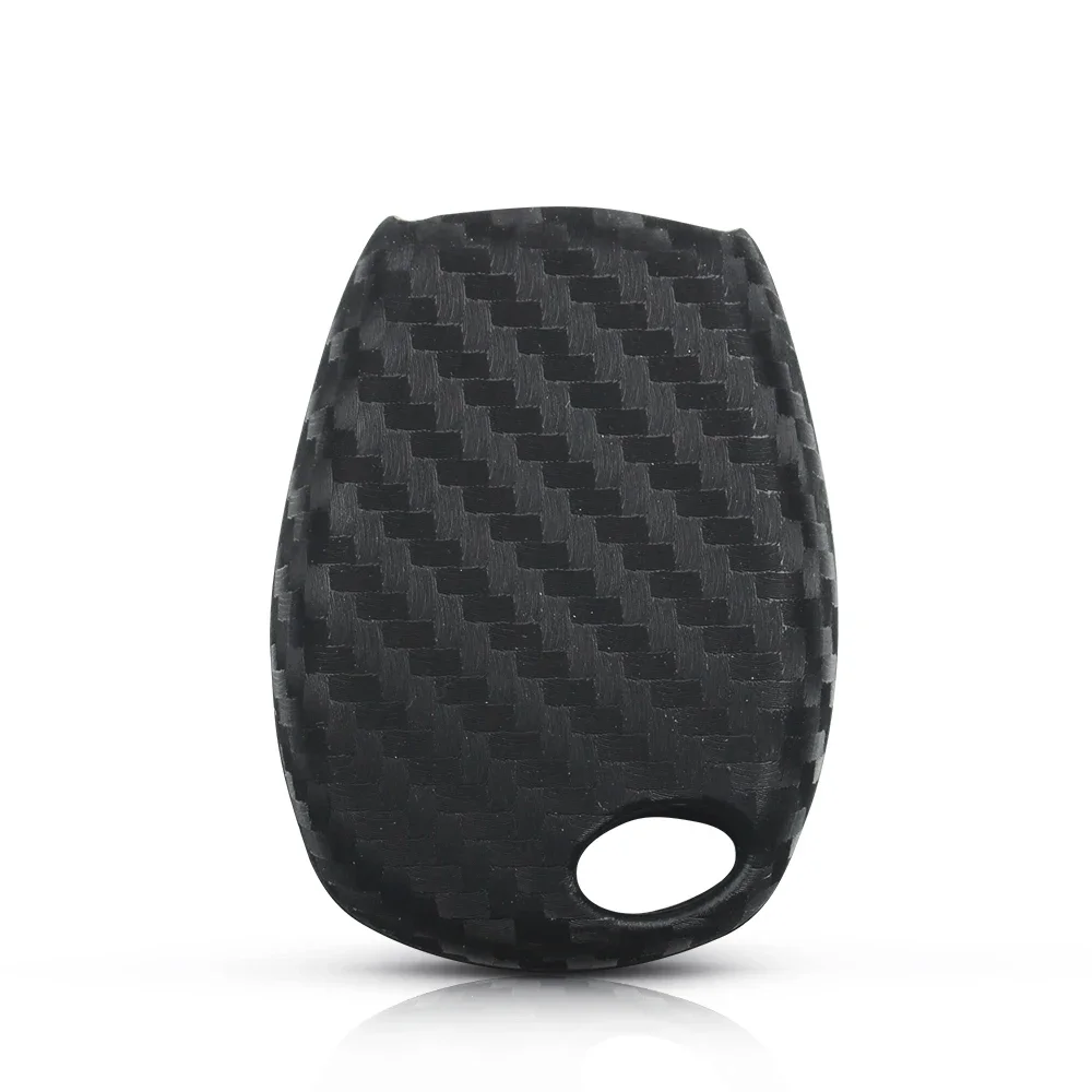 KEYYOU For Renault Kangoo DACIA Scenic Megane Sandero Captur Twingo Modus Carbon Silicone Remote Car Key Case Cover 2 Buttons