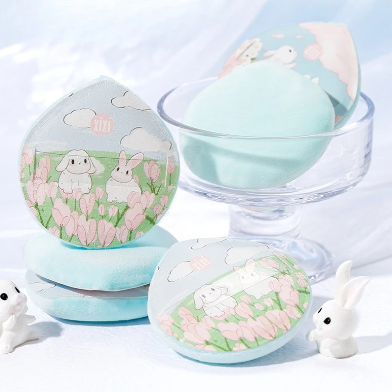 Tulip Loose Powder Flocking Puff Sponge for Face Powder Soft Cotton Puff Velvet Women Thickening Beauty Tools Cosmetic Accessory