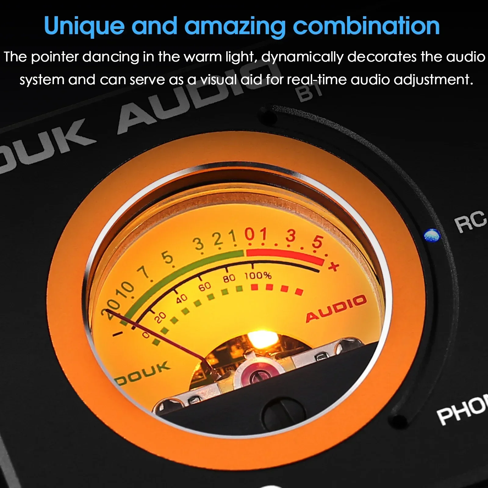 Douk Audio ST-01PLUS HiFi Bluetooth TPA3255 Digital Amplifier VU Meter Turntable Audio Stereo Amp