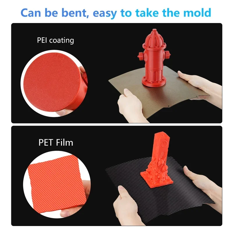 Kobra 2/Kobra Go/Kobra Neo PET PEO Sheet 230x230 Double Side PEI Textured PEY Build Plate Magnetic 3D Printer Heated Bed Upgrade