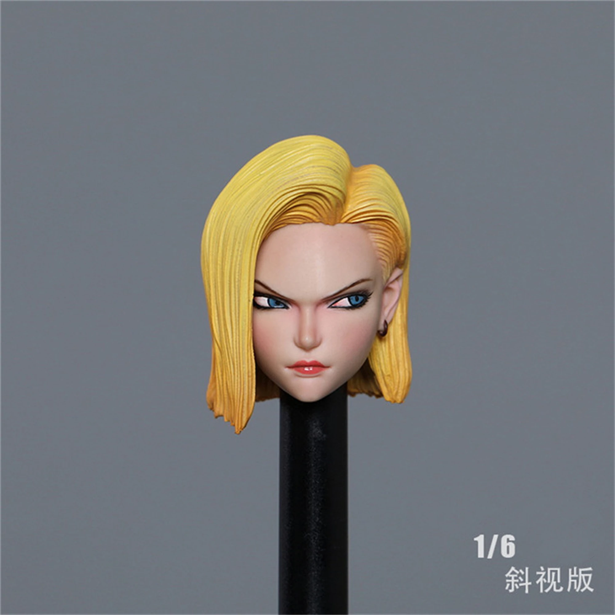 1/6 Scale Strabismus Eyes Lazuli Head Model Android 18 Head Sculpt Fit For 12'' TBLeague Action Figure Body