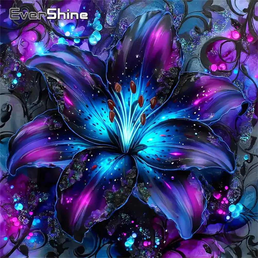 Evershine New Arrival Diamond Embroidery Lily Flower Cross Stitch Kits Painting DIY Picture Of Rhinestones Mosaic Handmade Gift