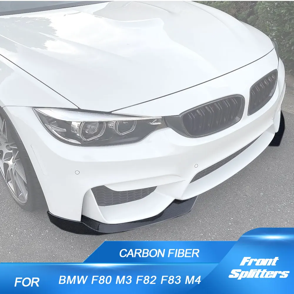 

Car Front Bumper Lip Splitters For BMW F80 M3 F82 F83 M4 2014 - 2018 Real Carbon Fiber Car Splitters Winglets Front Body Kits