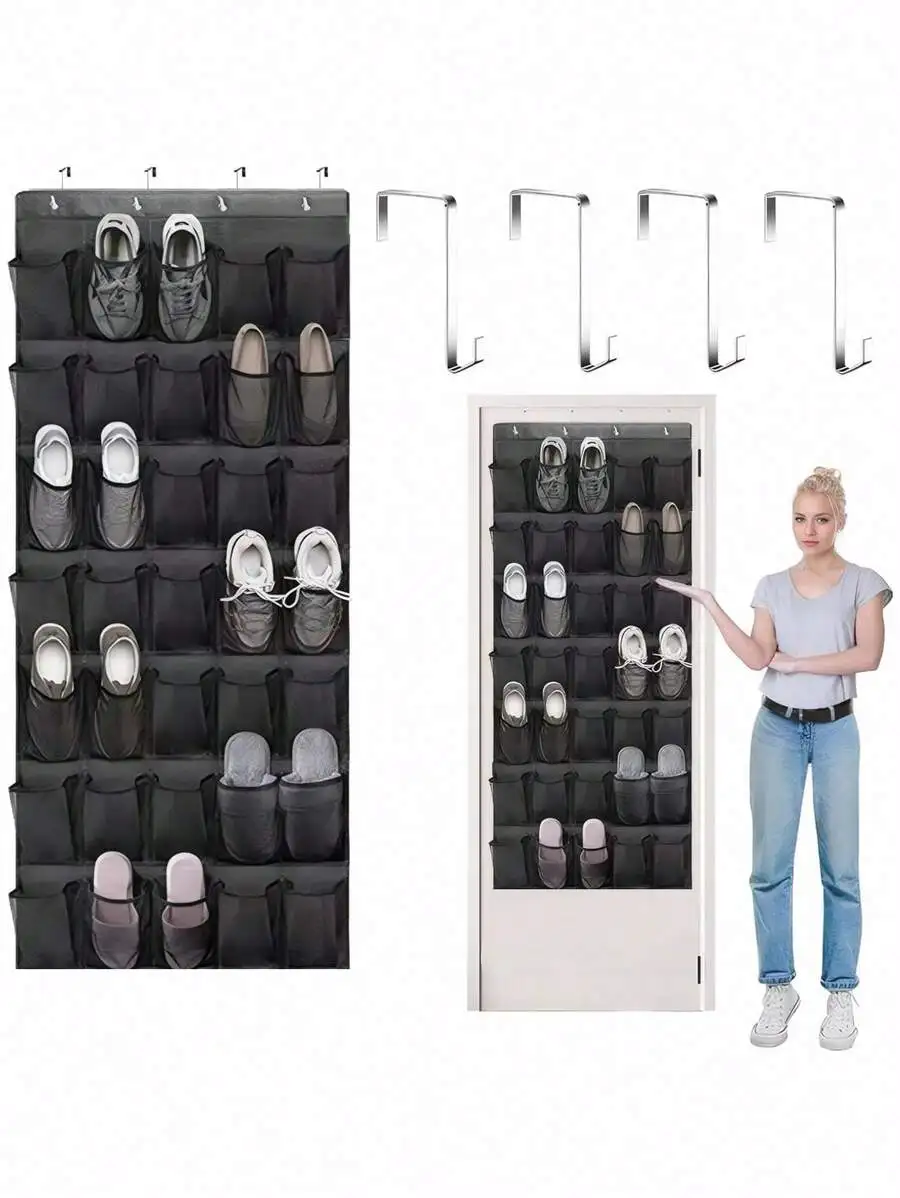 Hanging Over-The-Door Shoe Organizer With 14/28/35 Mesh Pockets For Closet, Bedroom, Entryway, Bathroom And Pantry Storage - view 6