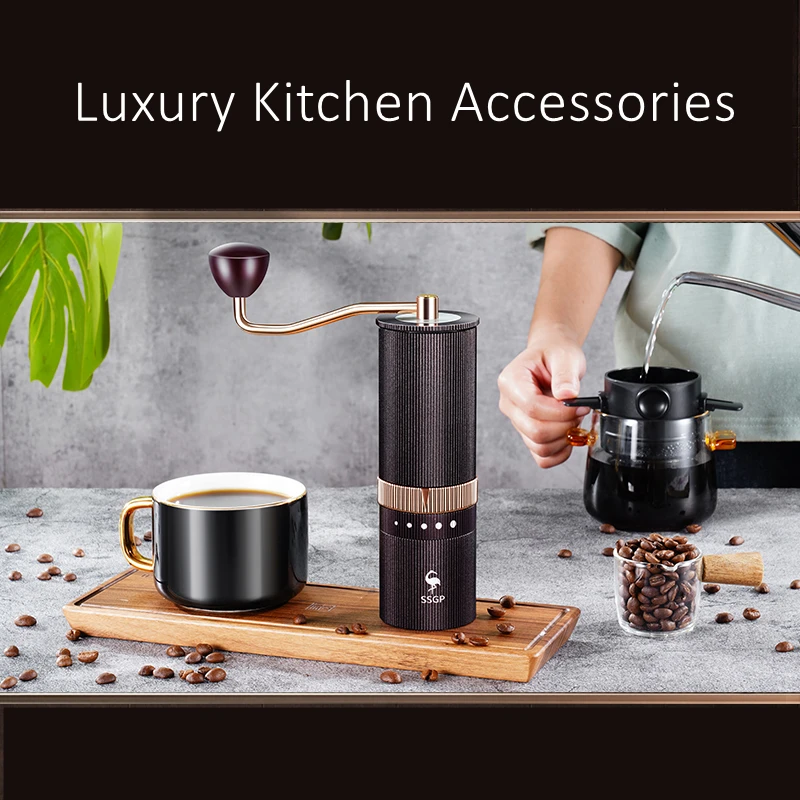 Luxury Manual Coffee Bean Grinder 5 Gears Thickness Adjustable Coffee Powder Maker LFGB Certificate Stainless Steel Coffee Tool