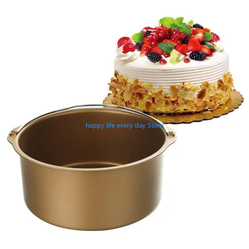 

T8UC 6/7/8 Inch Non Air Fryer Cake Mold Barrel Baking Pan Tray Frying Basket
