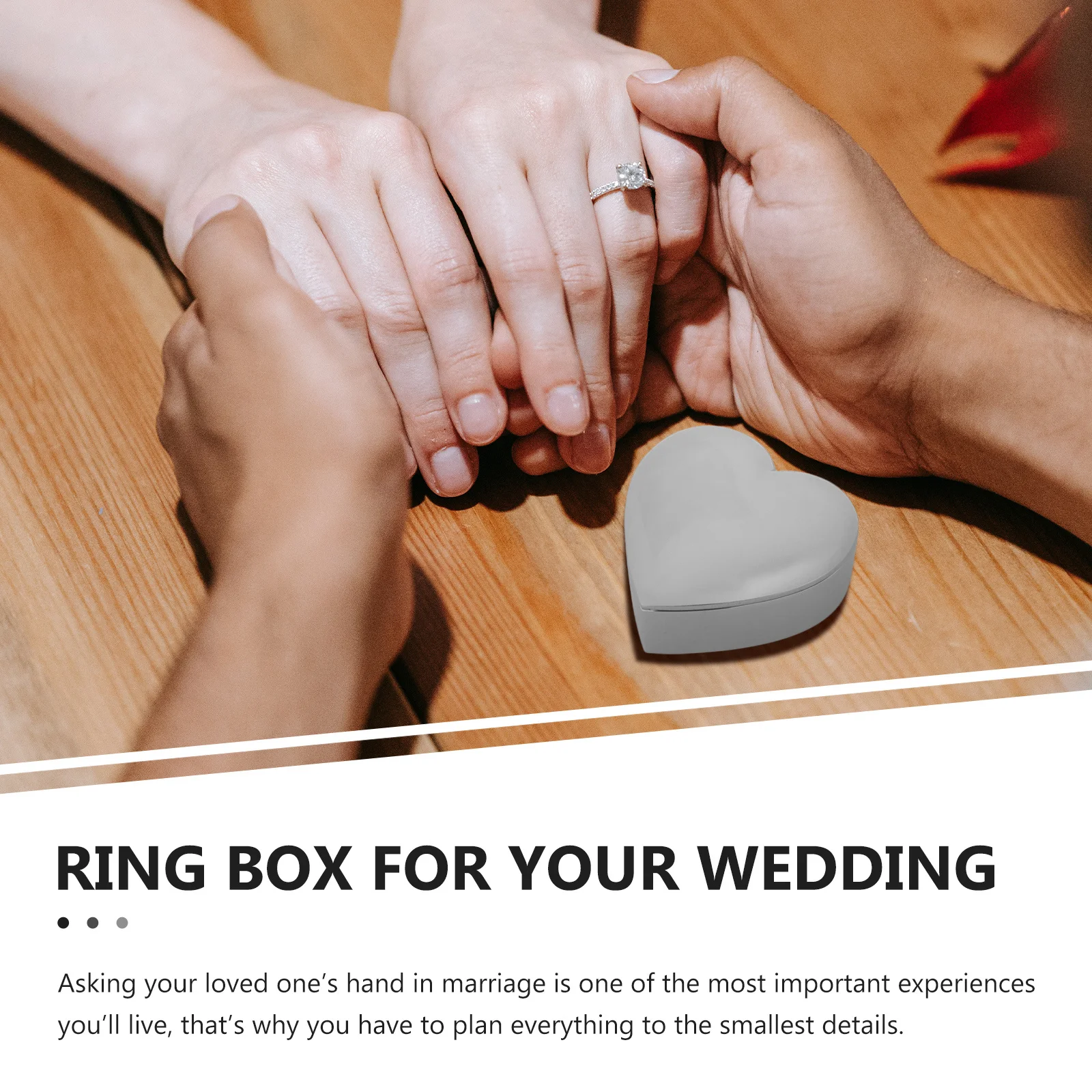 

Heart Shape Zinc Alloy Ring Holder Small Metal Ring Box Lightweight Travel Organizer Black Interior for Proposal Wedding