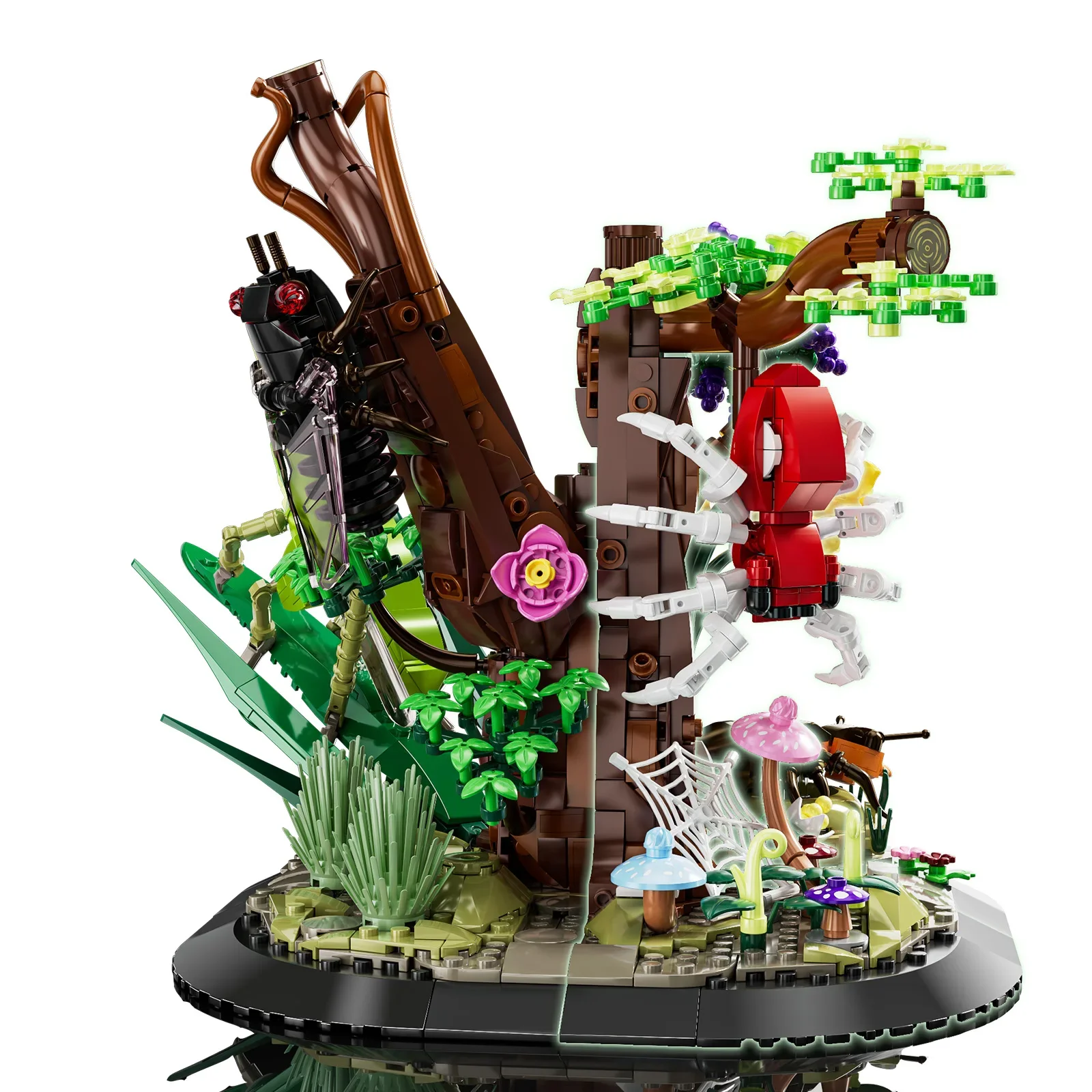 Blocs de construction d'animaux et d'insectes, Kit de modèles, jouets éducatifs pour enfants, avec fourmi, cigale, tortue, calmar, araignée