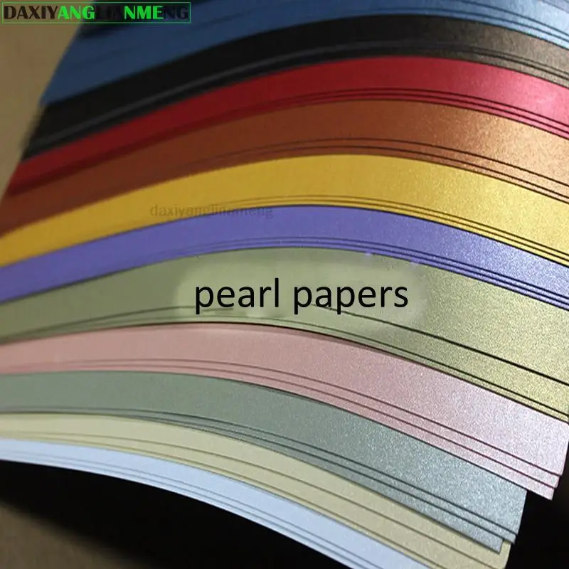 [50pcs A3 A4 A5][ 100pcs A6 ] 250gsm Pearl Cardpaper Double Surafces Pearl Paper 16colors For Choose, DIY Gift Packing Models