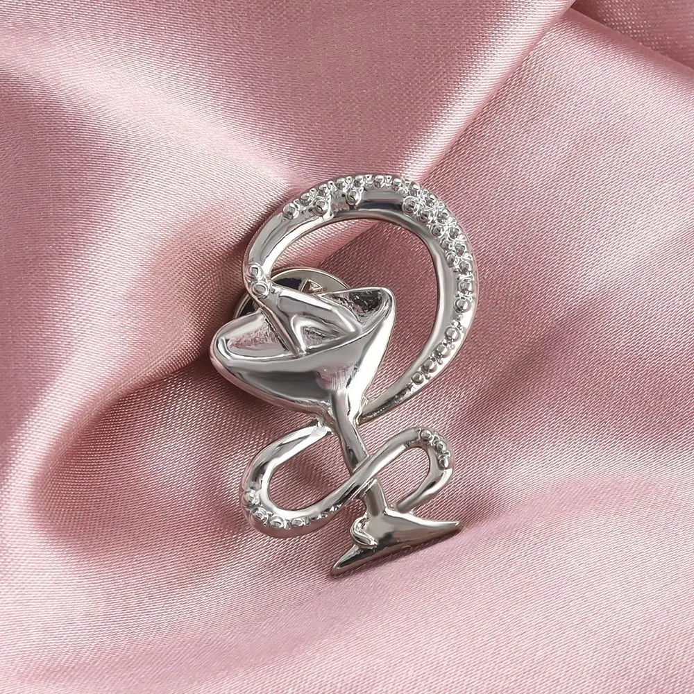 Harong Klassieke Medische Signsnake Cup Pin Verzilverd Metalen Broche Revers Badge Voor Arts Verpleegkundige Vriend Sieraden Gift