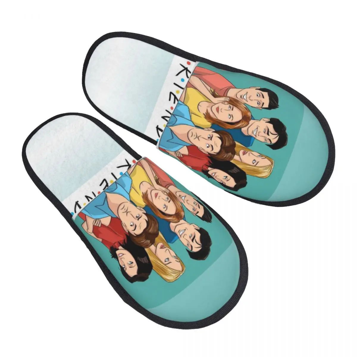 Colorful Pair Best Friends TV Show Men Women Furry slippers,Leisure printing pantoufle homme Home slippers