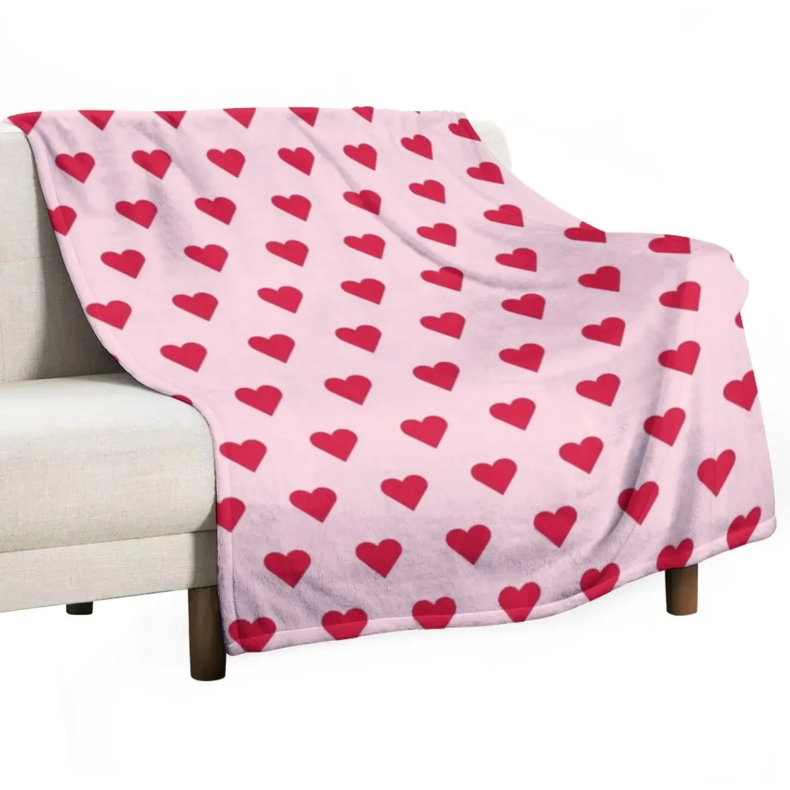 

Red Hearts pattern on pink Throw Blanket Hairy Summer Beddings Kid'S Thermals For Travel Blankets