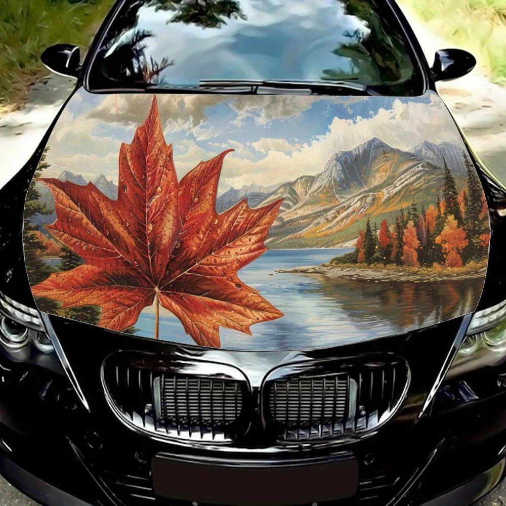 

Maple Leaves; Autumn; Warm; Landscape; Pastoral; Colorful; Guitar; Music; Artistic; Gift.Car Hood Decal Sticker, Motorcycle and