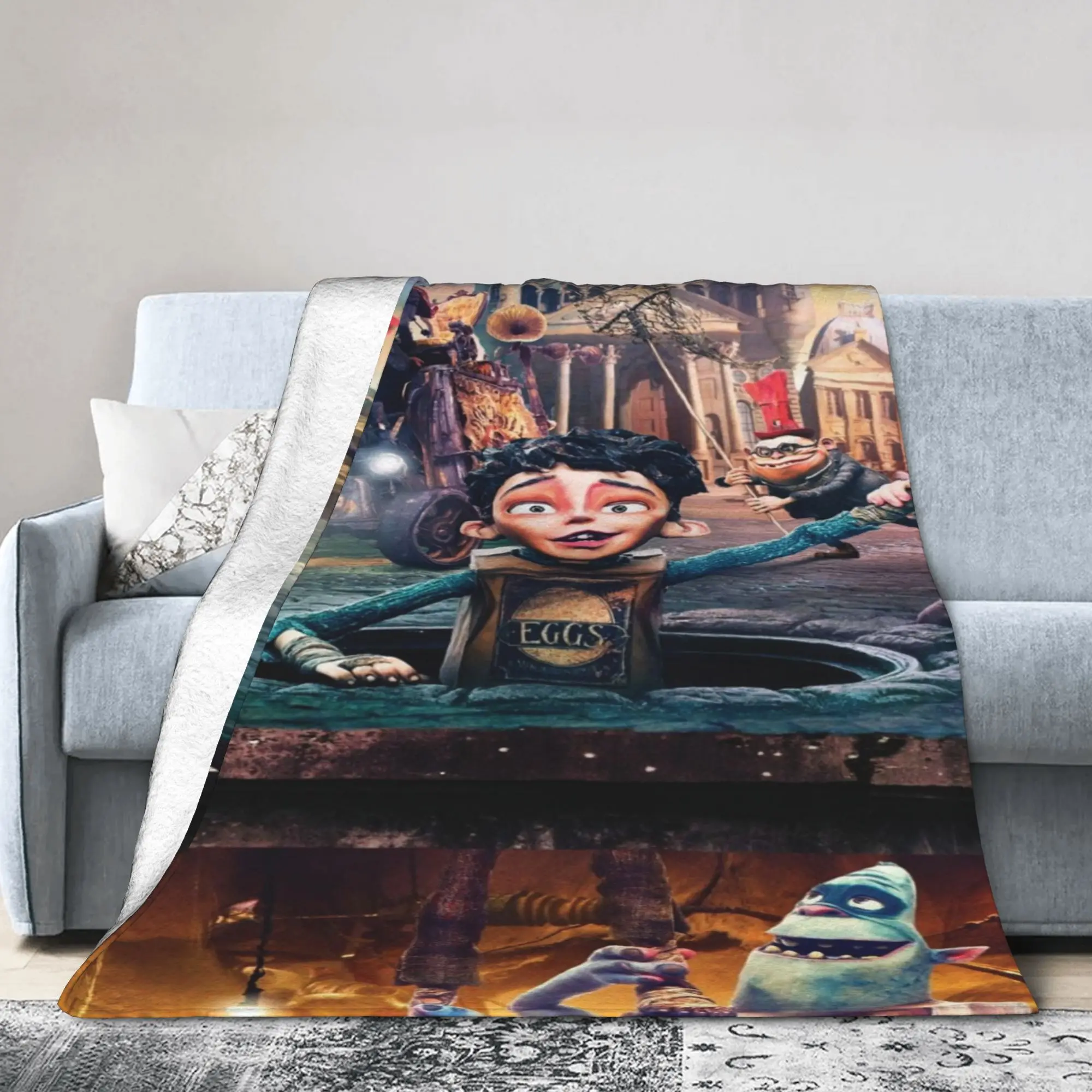 

cartoon movie The Boxtrolls Merch Blankets Ultra-Soft Flannel Throw Blankets Relax Bedspreads