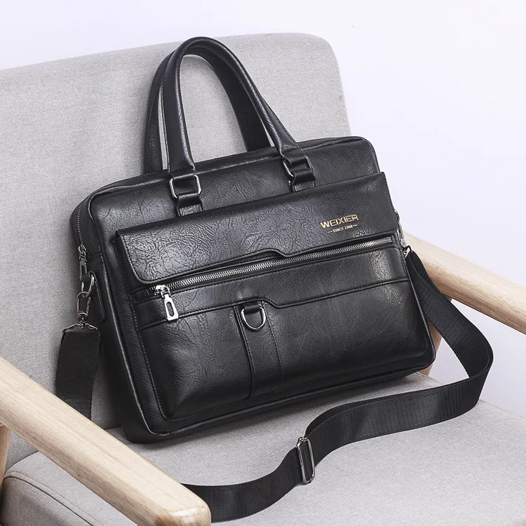 Travel Laptop Bag for Men Large Genuine Leather Handbag Male Business Briefcase Fashion Real Cowhide Computer Shoulder Bag