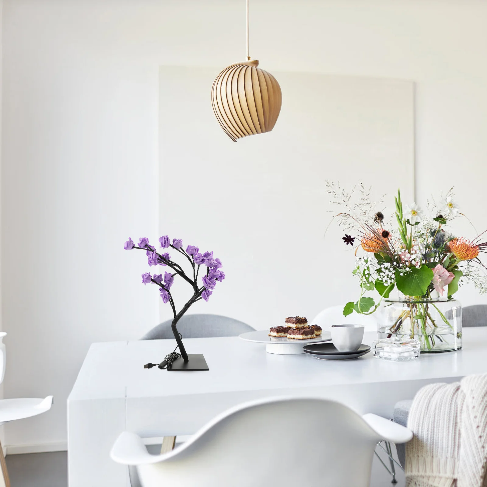 ledローズランプツリーフラワーデコレーションランプ寝室用デスクトップナイトライト暖かい居心地の良い雰囲気ホームデコレーションギフト彼女へ