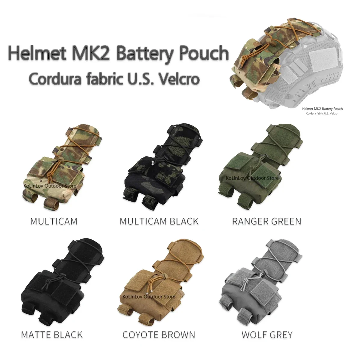 Tactical Airsoft Hunting FAST Helmet Battery Pouch MK2 Battery Pack M-LOK Helmet Counterweight Pack Helmets Accessories