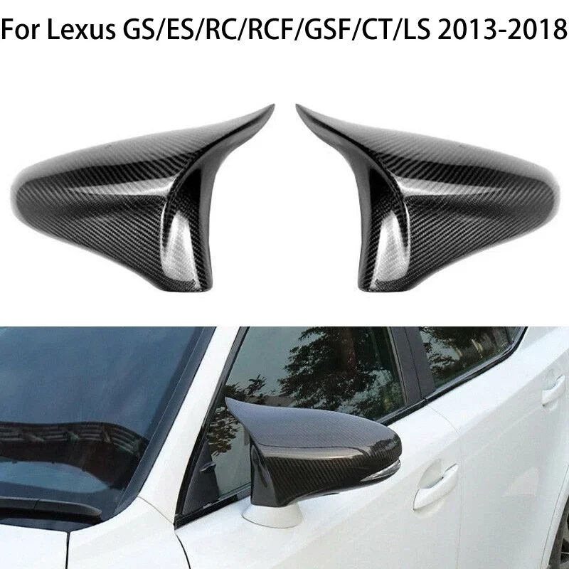 For Lexus GS ES RC RCF GSF CT LS 2013-2015 2016 2017 2018 Carbon Fiber Car Side Rearview Mirror Covers Caps Accessories