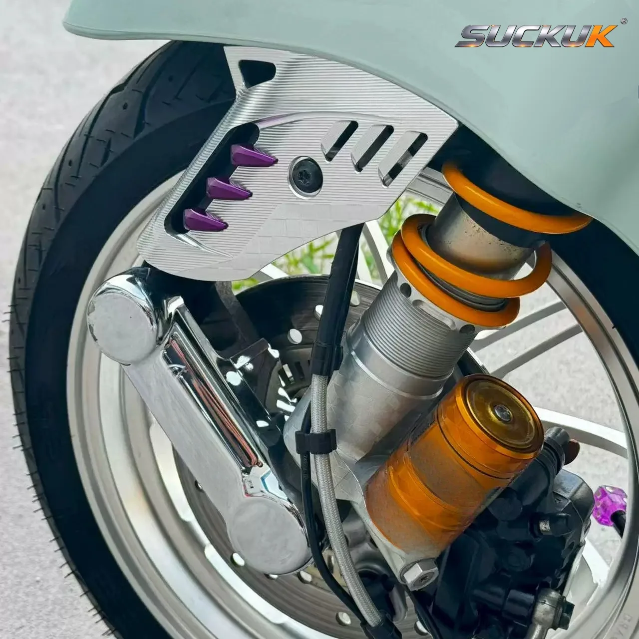 For Piaggio Vespa Primavera Sprint 150 LX125 S CNC Swingarm Side Cover, Shock Protective Guard