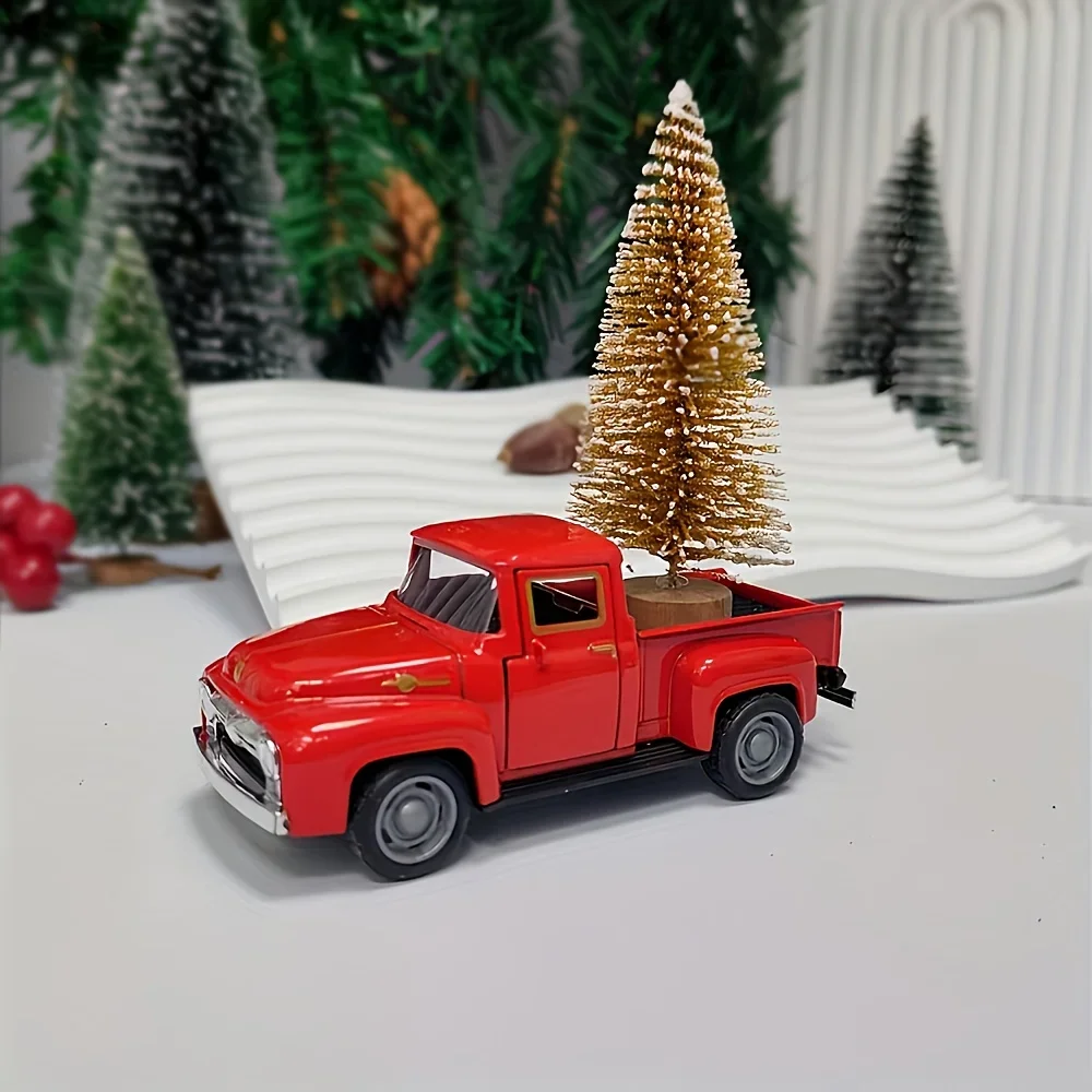 1-teiliger Weihnachts-LKW mit Weihnachtsbaum-Weihnachtsdekorationen, um eine festliche Atmosphäre in Ihrem Zuhause, Schlafzimmer oder Wohnzimmer zu schaffen.