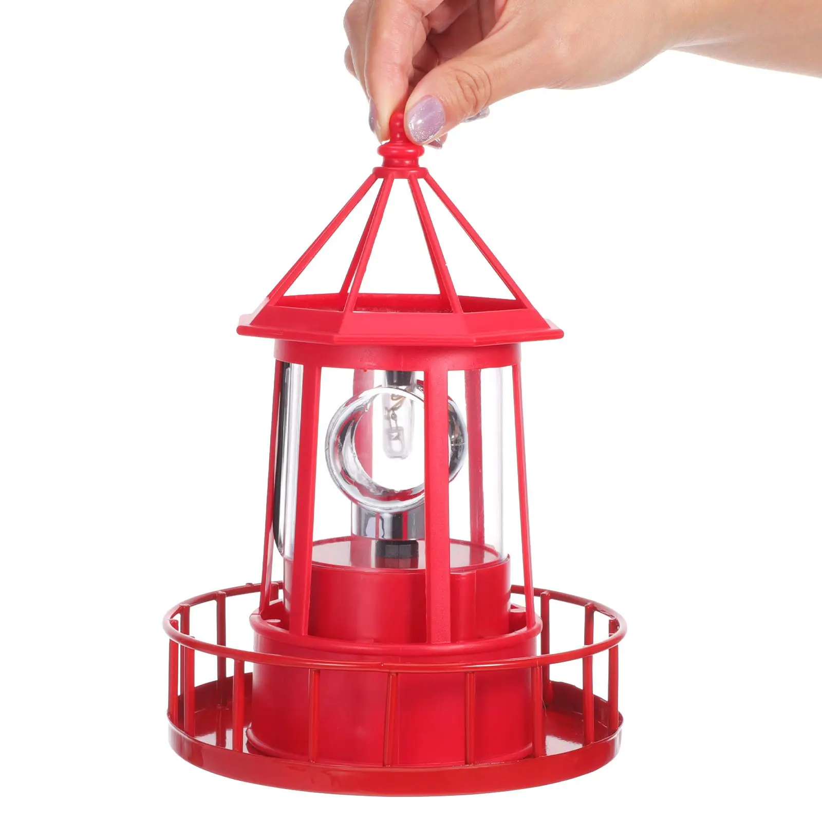 

Rotating Lighthouse Solar Powered Lamp Outdoor Garden Decor Landscape Yard Light Iron Solar Adornment For Patio Lawn Porch
