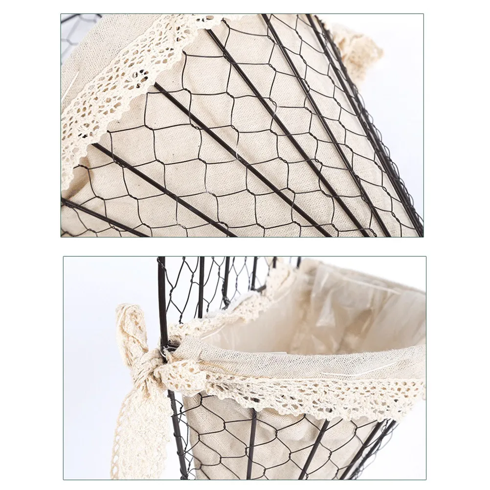 

1Pcs Fan Shape Iron Art Flower Basket with Rattan Weave Tapered Iron Frame Hanging Wall Mounted Flower Holder Black Beige