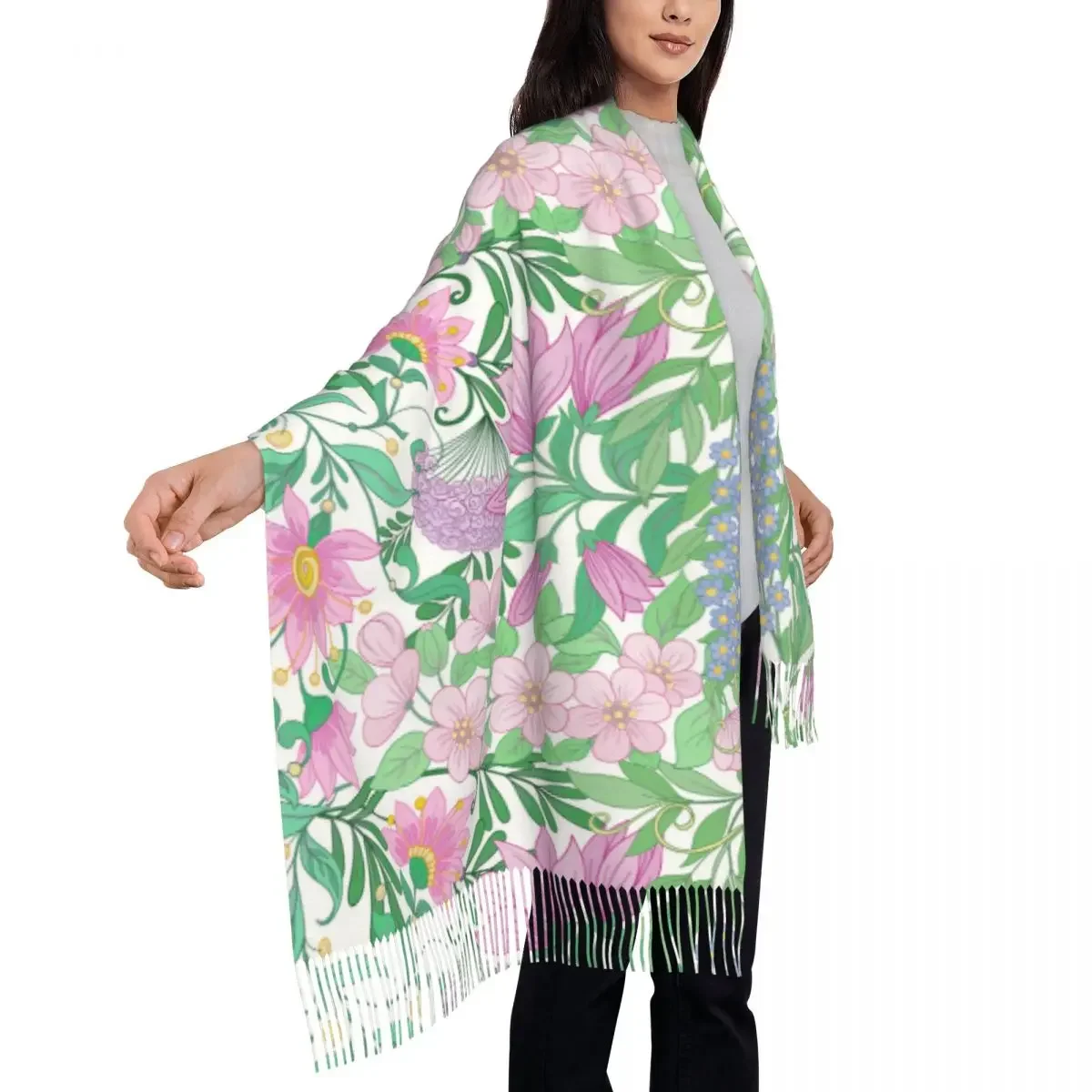 Spring Flowers Magnolia Sak Womens Warm Winter Infinity Scarves Set Blanket Scarf Pure Color