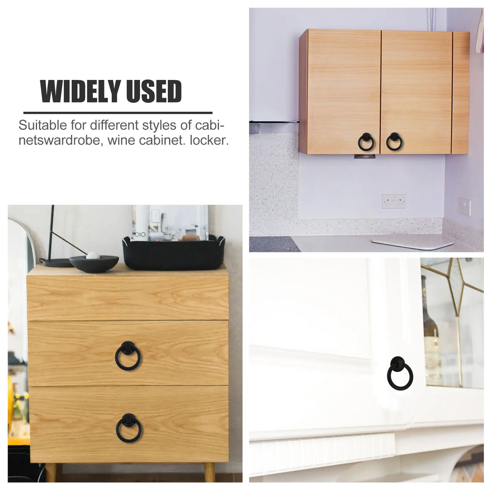 

10 Pcs Single Hole Drawer H Zinc Alloy Cabinet Door Pulls Durable Solid Cabinet H les Furniture Knobs Black Hardware