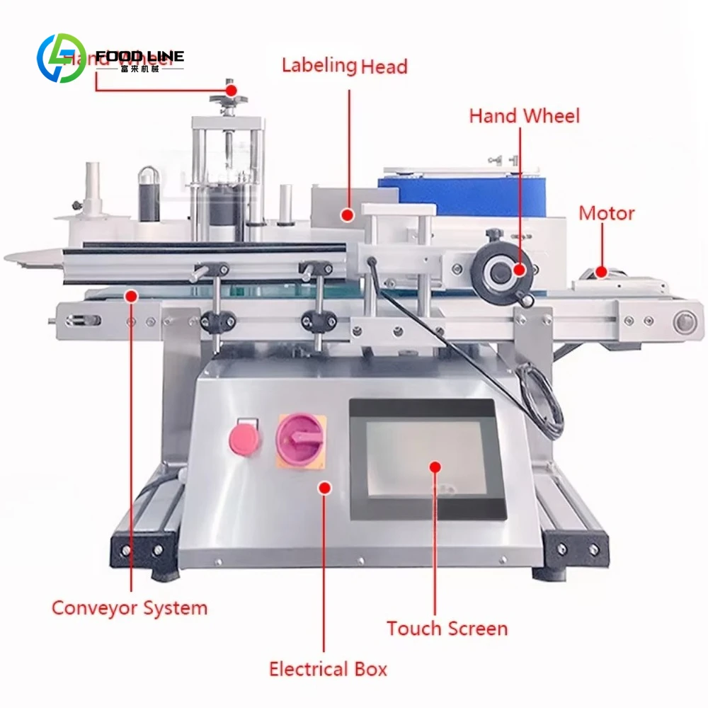 Automatic Vial Glass Jar Table Top Can Sticker Wine Water Bottle  Round Bottle Labeling Machine for Round Bottles customized