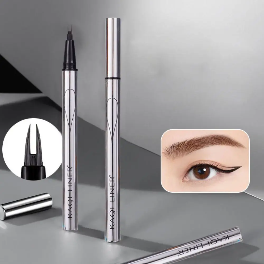 2 Points Eyebrow Pen Eyebrow Tattoo Pen Waterproof Sweat-Proof Fork Tip Eyebrow Pencil Quick Dry Non-Fading