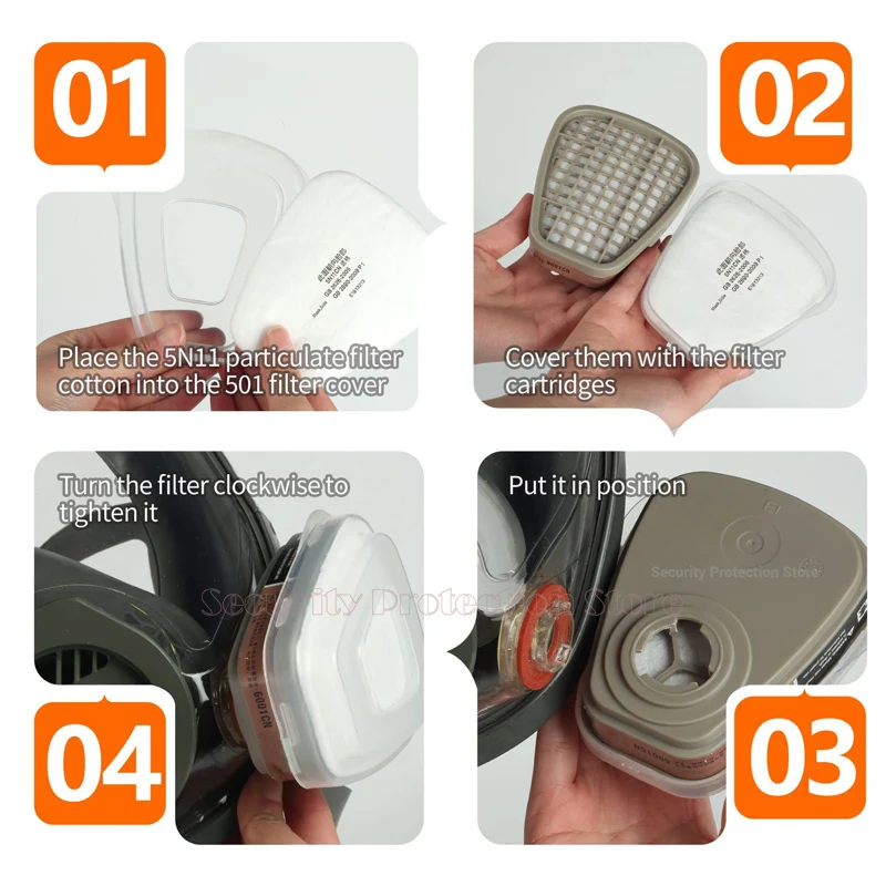 5N11 kertas Filter katun debu dudukan 501 untuk 3M 6001/6200/7502/6800 aksesori masker Gas Respirator lukisan penyemprot Kimia