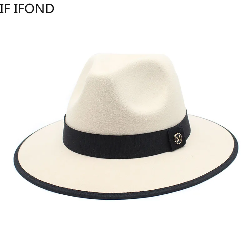 2022 New British Style Felt Jazz Fedora Hats Men Women Wide Brim Gentleman Formal Panama Cap Party Trilby Dress Hat