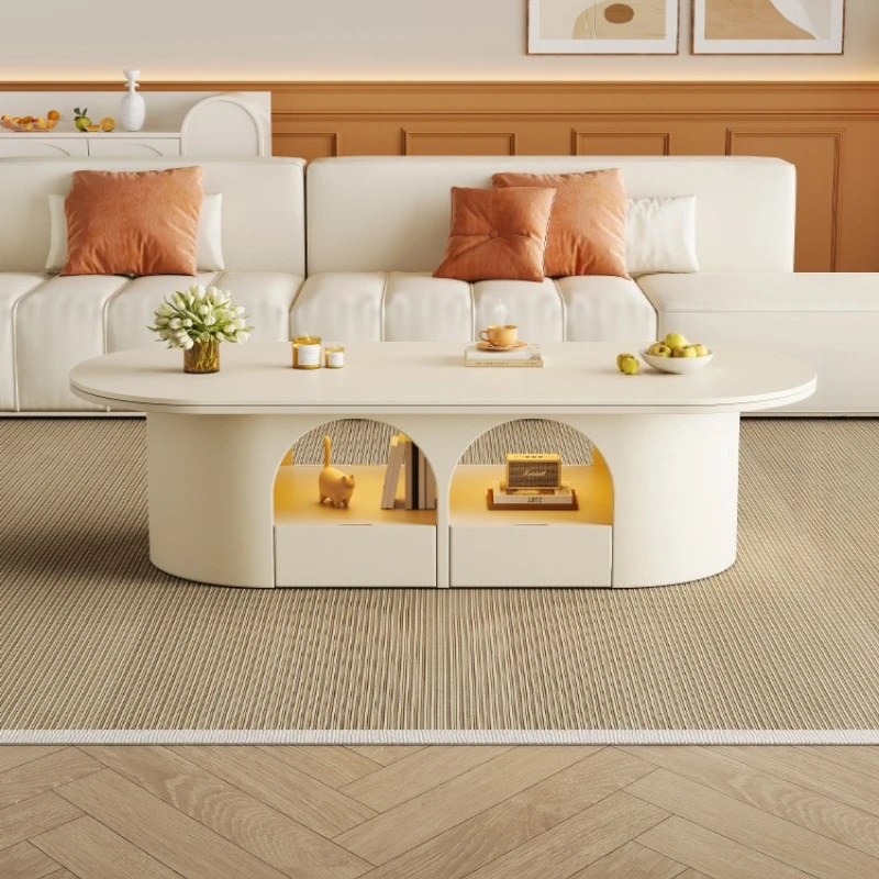 

light luxury coffee table modern high-end cream rock dining table household stolik kawowy mesa de centro living room furniture