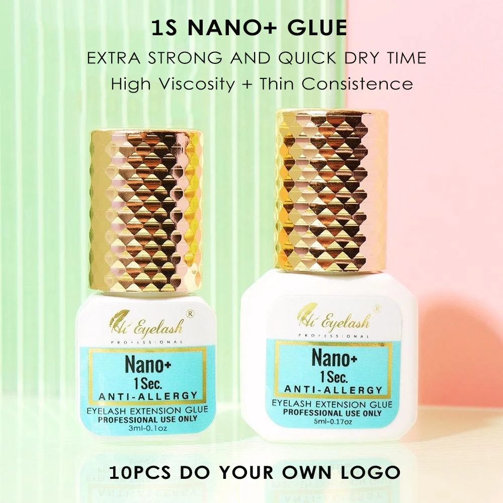 Экстра прочный наноклей для наращивания ресниц 1 сек Быстросохнущий склеивающий черный клей для профессиональных принадлежностей частная этикетка