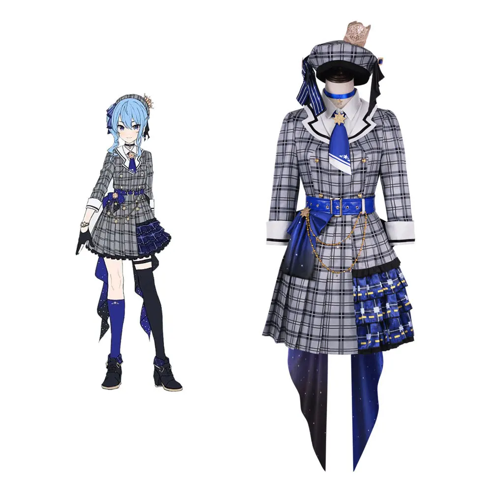 Hosimati Suisei Cosplay Costume Suisui Classic Hololive Vtuber Holo Full Set Hat Wig Halloween