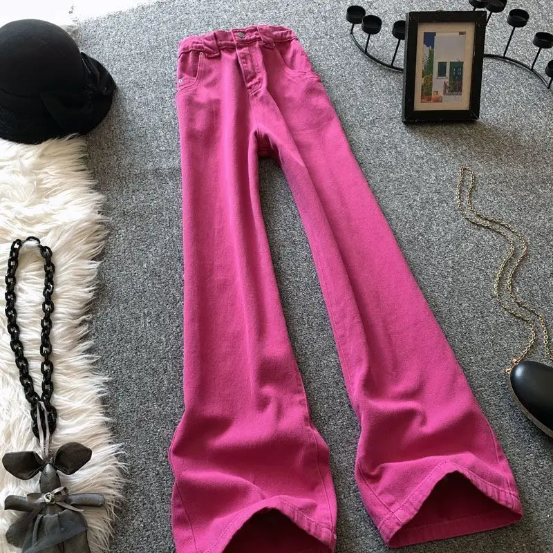 

Джинсы женские прямые с высокой талией, цвет Dopane, длинные, повседневные, свободного кроя, в пол, весна-осень, модные