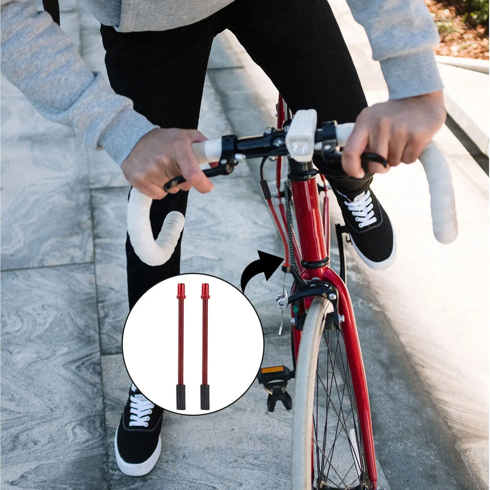 4Pcs Universal Flexible Noodle Tube High Sensitivity Resilient Bike Brake Elbow Inner Cable Guide for Mountain Road