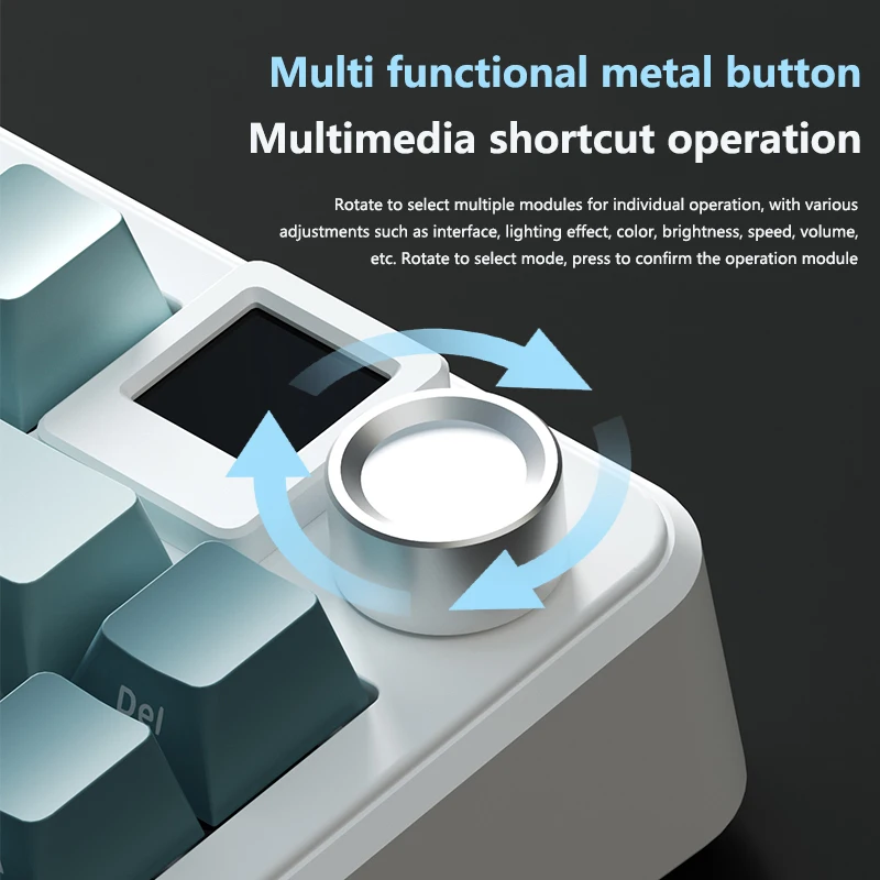 WK75 Wireless Mechanical Keyboard Three Mode RGB  Hot Swap with Screen Gaming Keyboard