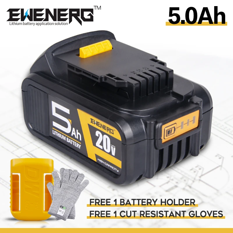 

For DeWalt 18V 5.0Ah Lithium Ion Rechargeable Battery Replacement For Power Tools DCB184 DCB200 DCD DCF DCG DCS