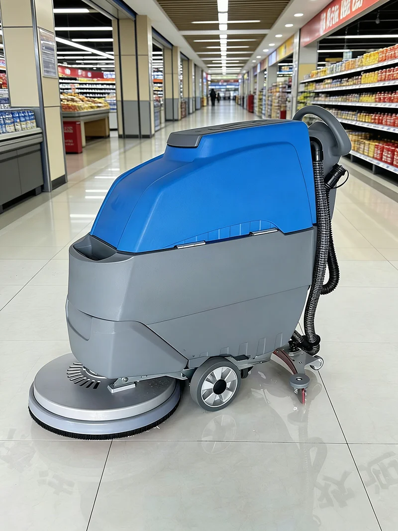 Automatic Floor Scrubbing Machine Walk Behind with Rotating Brush and Water Saving System for Eco Friendly Operation