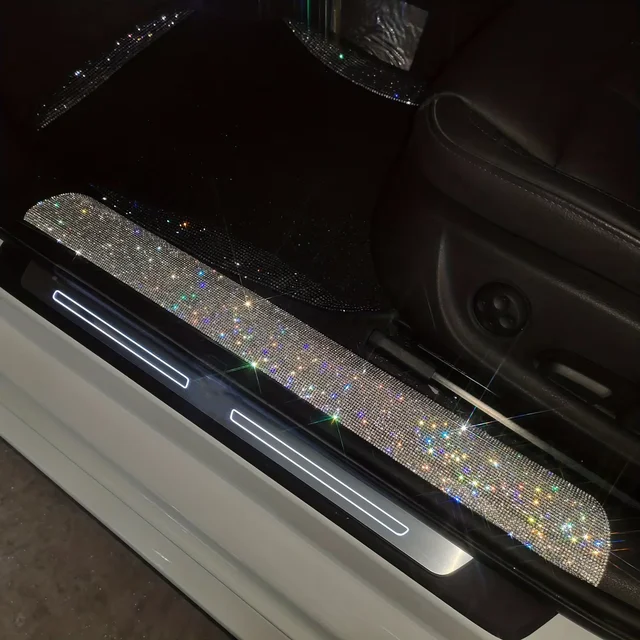1szt Auto Akcesoria Błyszcząca kryształowa listwa drzwiowa Dekoracja Naklejka ochronna na drzwi samochodowe Naklejka diamentowa