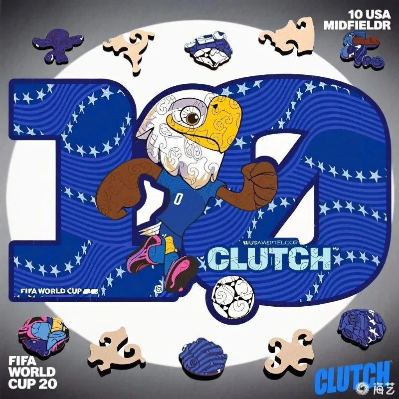

Official Mascot CLUTCH Jigsaw Puzzle FIFA World Cup for 2026Year 150-piece Wooden Football Puzzle 13.4*8.8in World Cup Fan Gifts